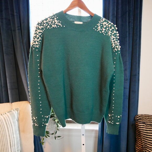 Demi Pearl Sweater 143 Story by Line Up Green Size Small - Picture 1 of 6